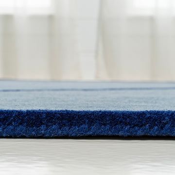 Mosaic Coastal Geometric Border Handwoven Wool Area Rug
